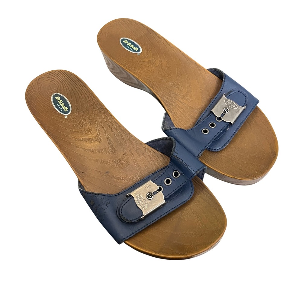Dr. Scholl's Navy and Brown Mules
